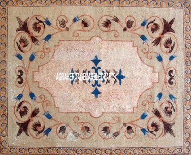 White Marble Top Dining Table Marquetry Jasper Inlay Home Pietradure Decor H3193