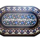 Black Marble Dining Coffee Table Top Marquetry Inlay Gems Collectible Art H2423 Black Marble Dining Coffee Table Top Marquetry Inlay Gems Collectible Art H2423