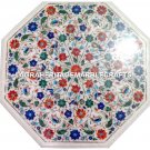 24" Marble Center Table Top Rare Stone Parrot Art Inlay Living Room Decor H3026