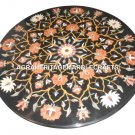 Black Marble Center Table Top Hakik Floral Pietradure Work Inlay Art Decor H2908 Black Marble Center Table Top Hakik Floral Pietradure Work Inlay Art Decor H2908