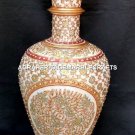 15" Gorgeous Marble Flower Vase Stunning Handpainted Jaipuri Art For Gift H4164
