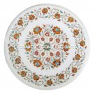 White Marble Coffee Table Top Mosaic Hakik Floral Inlaid Work Garden Decor H1860 White Marble Coffee Table Top Mosaic Hakik Floral Inlaid Work Garden Decor H1860