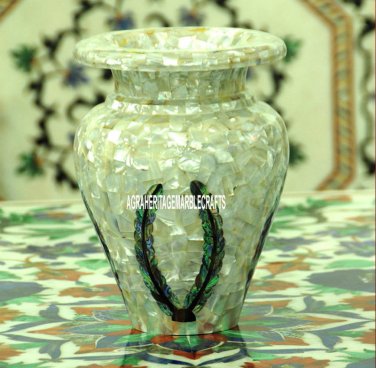 11'' Random Work Stone Marble Flower Vases Inlay Beautiful Home Decor Gift H3754