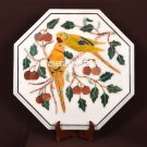 Marble Coffee Table Top Hakik Inlay Malachite Birds Marquetry Decorative H3681