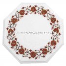 White Marble Top Coffee Table Marquetry Carnelian Real Inlay Outdoor Decor H3047 White Marble Top Coffee Table Marquetry Carnelian Real Inlay Outdoor Decor H3047