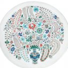 16" Marble Serving Dish Plate Rare Semi Precious Stone Inlay Kitchen Decor Gift 16" Marble Serving Dish Plate Rare Semi Precious Stone Inlay Kitchen Decor Gift