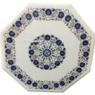 24" White Marble Coffee Table Top Marquetry Real Lapis Inlay Living Room Decor 24" White Marble Coffee Table Top Marquetry Real Lapis Inlay Living Room Decor