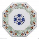 12" White Marble Octagon Coffee Table Top Real Carnelian Inlaid Marquetry Decor 12" White Marble Octagon Coffee Table Top Real Carnelian Inlaid Marquetry Decor
