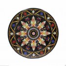24" Black Marble Table Handmade Quality Mosaic Inlaid Work Decorative Home Arts