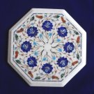 12" Marble End Tables Lapis Lazuli Lazysusan Marquetry Inlaid Mosaic Arts Decor