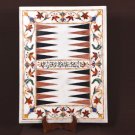 White Marble Marquetry Backgammon Table Hakik Floral Work Inlaid Art Decor H3692 White Marble Marquetry Backgammon Table Hakik Floral Work Inlaid Art Decor H3692