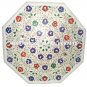 30" White Marble Side Home Table Top Multi Gemstone Inlaid Decor Furniture H2934