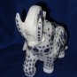 White Marble Elephant Statue Lapis Lazuli Inlay Stone Arts Decorative Home Gift