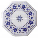 Marble End Coffee Table Top Inlay Lapis Mosaic Marquetry Home Decor Gift H953