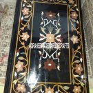 Black Marble Decorative Marquetry Dining Table Marquetry Floral Inlay Art H3186