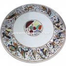 Marble Custom Coffee Table Top Floral Bird Mosaic Rare Inlay Stone Decor H4501