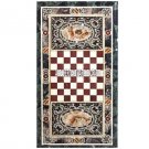 Chess Marble Restaurant Table Top Pietradura Inlay Art Handmade Rare Decor H3806