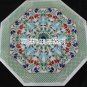 White Marble Coffee Table Top Multi Stone Inlay Marquetry Best Home Decor H3357