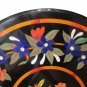30" Black Marble Table Top Birds Inlaid Precious Handmade Beautiful Decor Arts