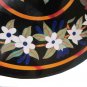 30" Black Marble Table Top Birds Inlaid Precious Handmade Beautiful Decor Arts