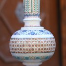 Antique White Marble Flower Pot Jar Semi Mosaic Inlaid Art Marvelous Gifts H1959