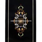 Rectangular Black Console Marble Table Top Handmade Pietra Dura Marquetry H503 Rectangular Black Console Marble Table Top Handmade Pietra Dura Marquetry H503