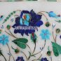 15" White Marble Corner Coffee Table Top Marquetry Lapis Floral Inlay Art Decor