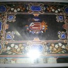 30"x36" Mosaic Real Gem Black Marble Table Top Lapis Inlaid Marquetry Art Decor