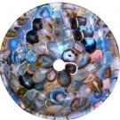 Natural Marble Countertop Wash Basin Multi Marquetry Inlay Center Designe H4877