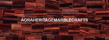 Marble Designer Top Coffee Dining Table Red Tiger Eye Inlaid Stone Decor H5600