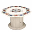 White Marble Top Coffee Table With Stand Marquetry Gemstone Inlay Work Art H3542 White Marble Top Coffee Table With Stand Marquetry Gemstone Inlay Work Art H3542
