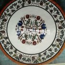White Marble Top Table Malachite Floral Parrot Art Inlay Work Mosaic Decor H3195