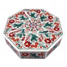 7"x7"x2" Mosaic Parrot With Floral Art Inlaid Marble Custom Jewelry Box  M091