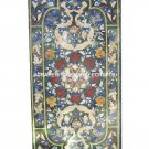Green Marble Dining Room Table Top Pietradura Gem Inlay Patio Mosaic Decor H3012