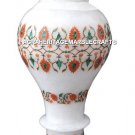 12" White Marble Flower Vase Malachite Inlay Floral Marquetry Decor Gifts H2014 12" White Marble Flower Vase Malachite Inlay Floral Marquetry Decor Gifts H2014