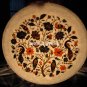 12" Marble Round Plate Real Stone Mosaic Inlay Marquetry Halloween Decor Gift