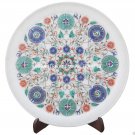 13" Marble Dish Plate Micro Mosaic Art Inlay Marquetry Decor Columbus Day Gifts