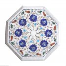 12" Marble Coffee Table Top Lapis Stone Mosaic Marquetry Inlay Patio Decor H003
