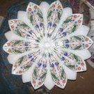 12" Marble White Dry Fruit Bowl Rare Malachite Inlay Mosaic Parrot Decor Gifts
