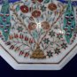 12" Marble Inlaid Two Peacock Pietra Dura Coffee Table Thanks Giving Day Decor
