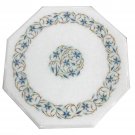 18" White Marble Coffee Table Top Mosaic Semi Precious Italian Marquetry Decor 18" White Marble Coffee Table Top Mosaic Semi Precious Italian Marquetry Decor