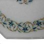 18" White Marble Coffee Table Top Mosaic Semi Precious Italian Marquetry Decor