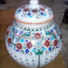 12" White Marble Pot Malachite Peacock Art Inlay Marquetry Work Home Decor Gifts 12" White Marble Pot Malachite Peacock Art Inlay Marquetry Work Home Decor Gifts