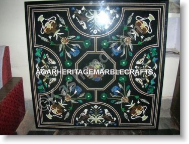 Marble Dining Table Top Mosaic Malachite Inlay Pietradure Floral Art Decor H2052