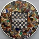 White Marble Chess Design Coffee Table Multi Mosaic Stone Living Top Decor H3791 White Marble Chess Design Coffee Table Multi Mosaic Stone Living Top Decor H3791