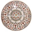 Marble Round Dining Top Table Hakik Marquetry Inlay Gems Pietradura Decor H3045