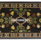 Black Marble Top Dining Table Marquetry Inlay Stone Restaurant Gift Decor H3869