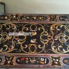 Black Dining Marble Garden Table Top Rare Stone Inlay Marquetry Work Decor H3250