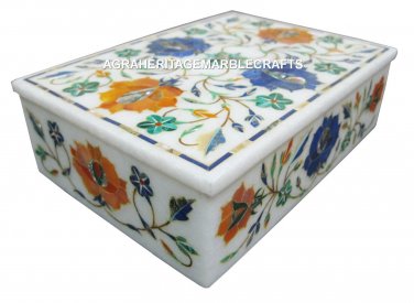 Decorative Marble Jewelry Box Handmade Marquetry Inlay Thanks Giving Decor H1918