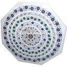 30" Marble Restaurant Table Top Real Lapis Lazuli Inlaid Pietradure Decor H2885 30" Marble Restaurant Table Top Real Lapis Lazuli Inlaid Pietradure Decor H2885